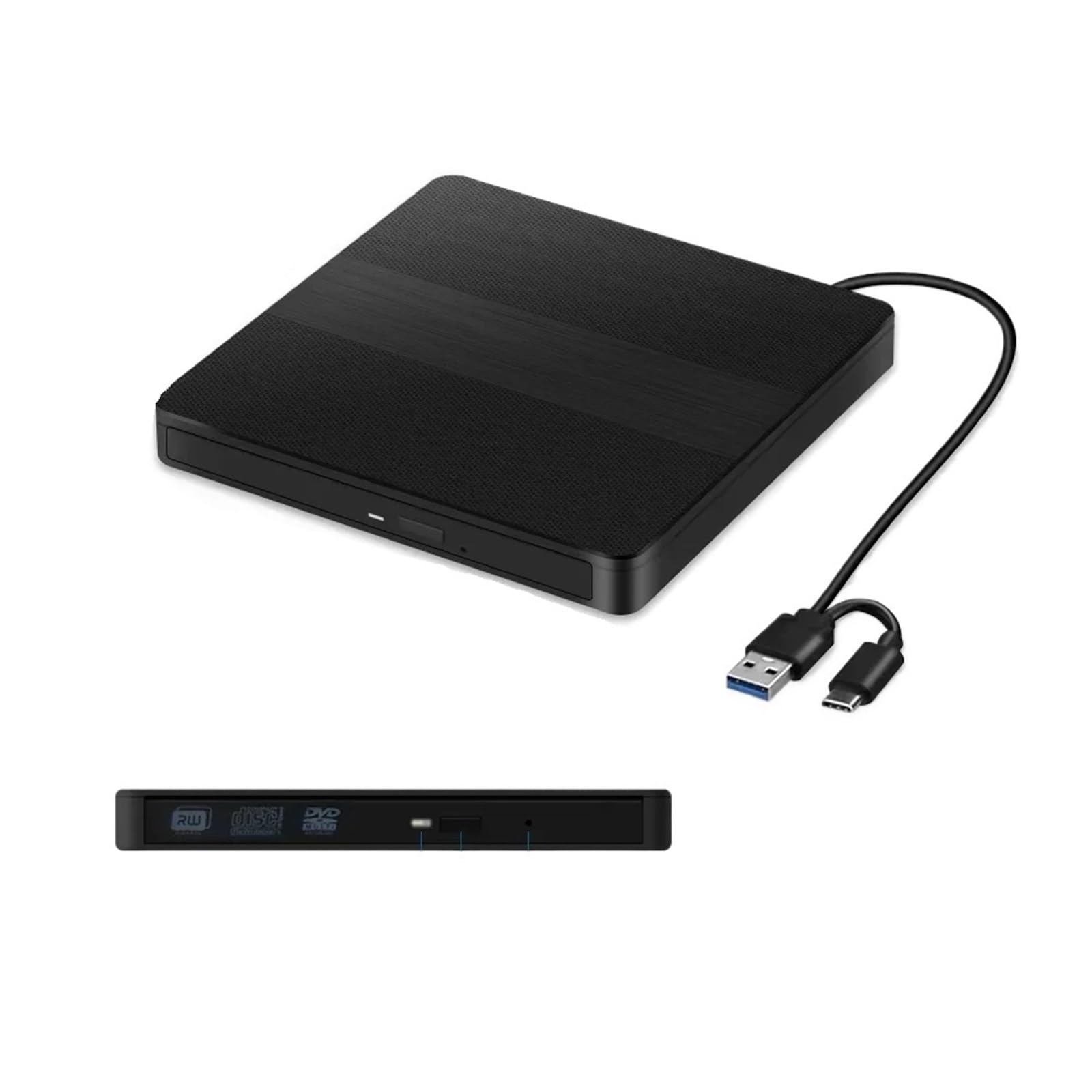 Dcdcd Nero 2-In-1 Usb3.0 Type-C Slim External Dvd Rw Cd Burner Writer Reader Player Optical Drive