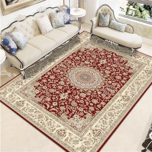 Tapis balcon exterieur rouge floral résistant multi-taille