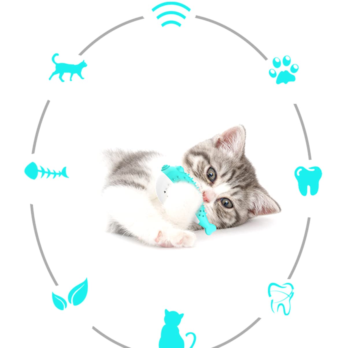 4 Piezas de Juguetes masticables para Mascotas Gato Adorable Juguete para Mascotas Masticar bagre Juguete Juguete Masticar Juguete de Silicona para Limpieza para Gatos Menta Gato Teaser