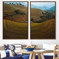2 Piece Framed Canvas Wall Art Greenlands Canvas Prints Home Artwork Decoration for Living Room,Bedroom - 16