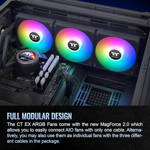 Image of Thermaltake TH240 V2 Ultra EX ARGB AIO CPU Cooler /Water Block 2.1 inch LCD /Fan 120 * 2 /Magnetic Quick Connection /MB ARGB Sync Control /LCD Software Control /CL-W414-PL12SW-A