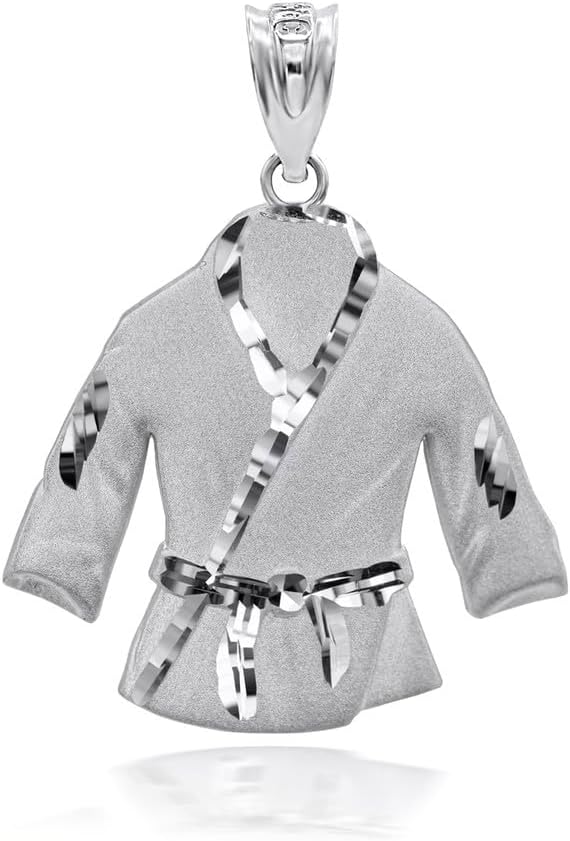 Claddagh Gold Martial Arts Karate Robe 3D Charm Pendant 925 Sterling Silver