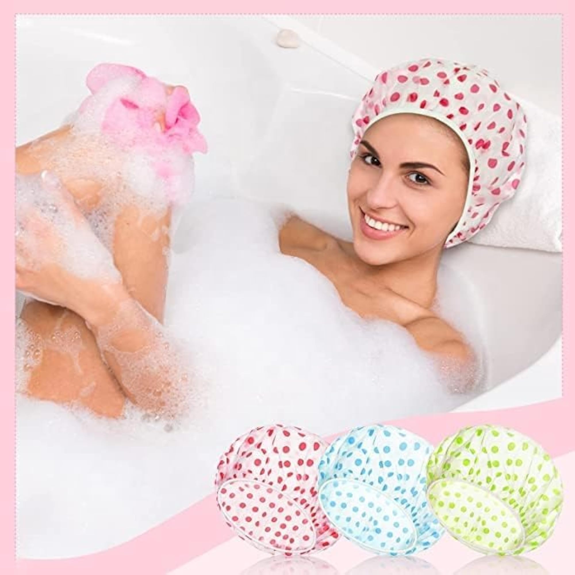 2 Pcs Eva Reusable Waterproof Shower Caps for Women & Men