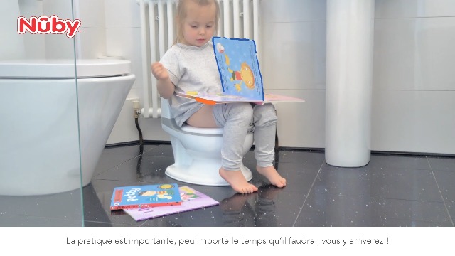 Pot Bébé Nuby Pour Apprentissage Propreté - Bol Amovible, Anti-éclaboussures, Base Antidérapante, Gris, +9 Mois