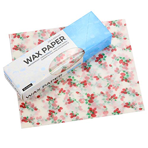 100pcs Wax Paper Food Picnic Paper Grease Proof Paper Waterproof Dry Hamburger Paper Liners Wrapping Tissue for Plastic Food Basket (Strawberry pattern) - Thumbnail 6
