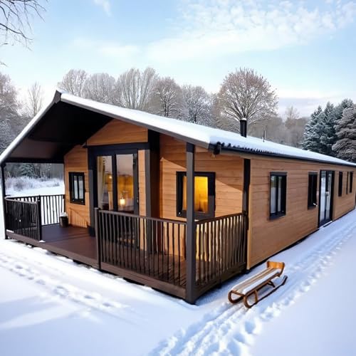 Prefab Tiny Homes for Sale, Foldable Modular Tiny House | Expandable Container House with 2-3 Bedroom, Full Bathroom & Kitchen for Adults | Portable Prefabricated Living Unit