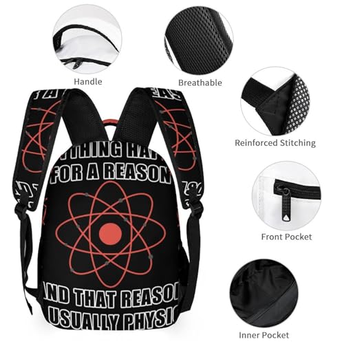 Atom Physics Science Backpack Shoulder Bags Lunch Bag Pencil Case Box 3 Set Daypack Cute3