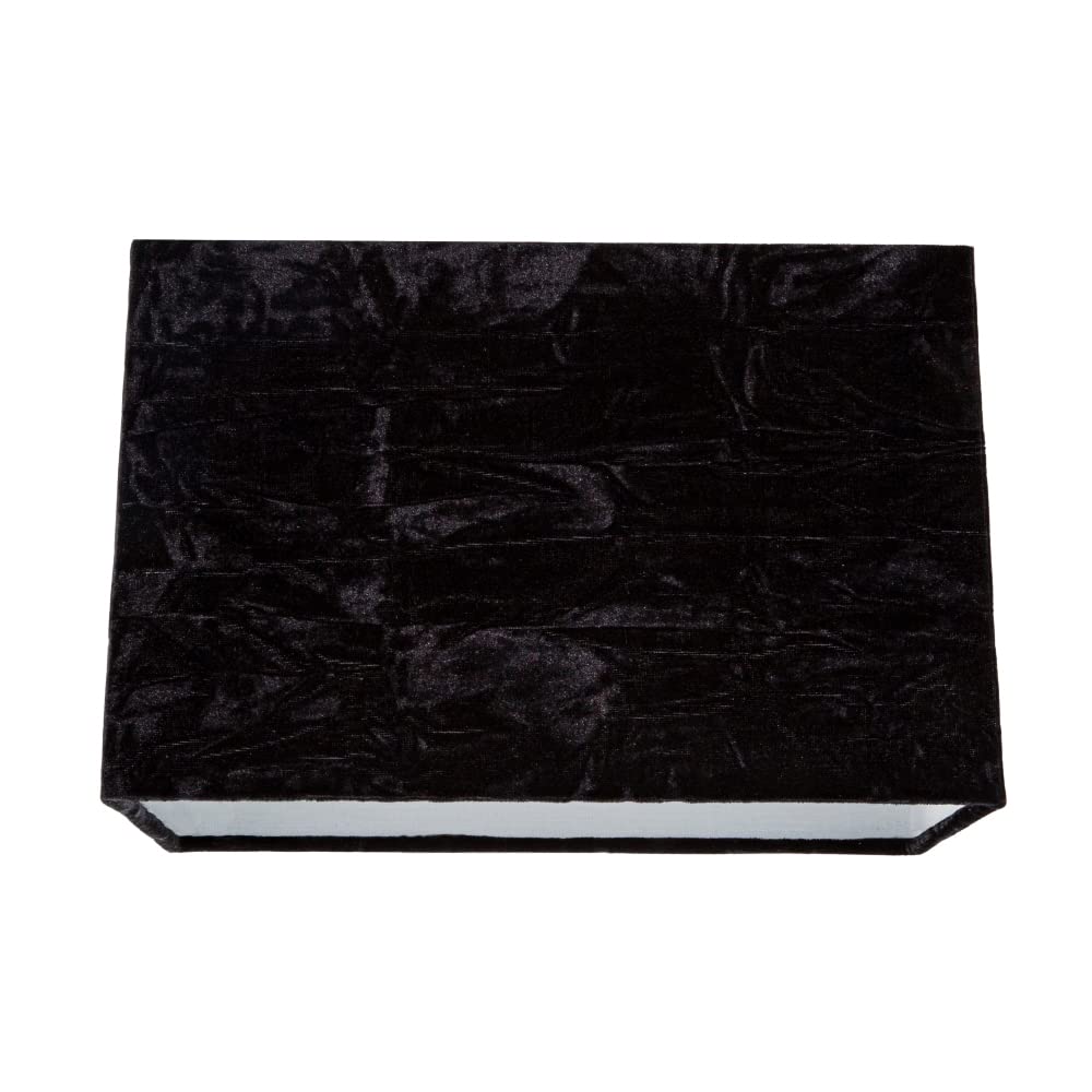 Contemporary Designer Jet Black Crushed Velvet Fabric Rectangular Lamp Shade ...