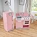 KidKraft Retro Wooden Play Kitchen and Refrigerator 2-Piece Set with Faucet, Sink, Burners and Working Knobs, Pink, Gift for Ages 3+