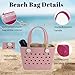 CLLTIV Beach Bag Rubber Tote Bag Waterproof Travel Bags Washable Open Tote Bags for Beach, Sports and Picnic