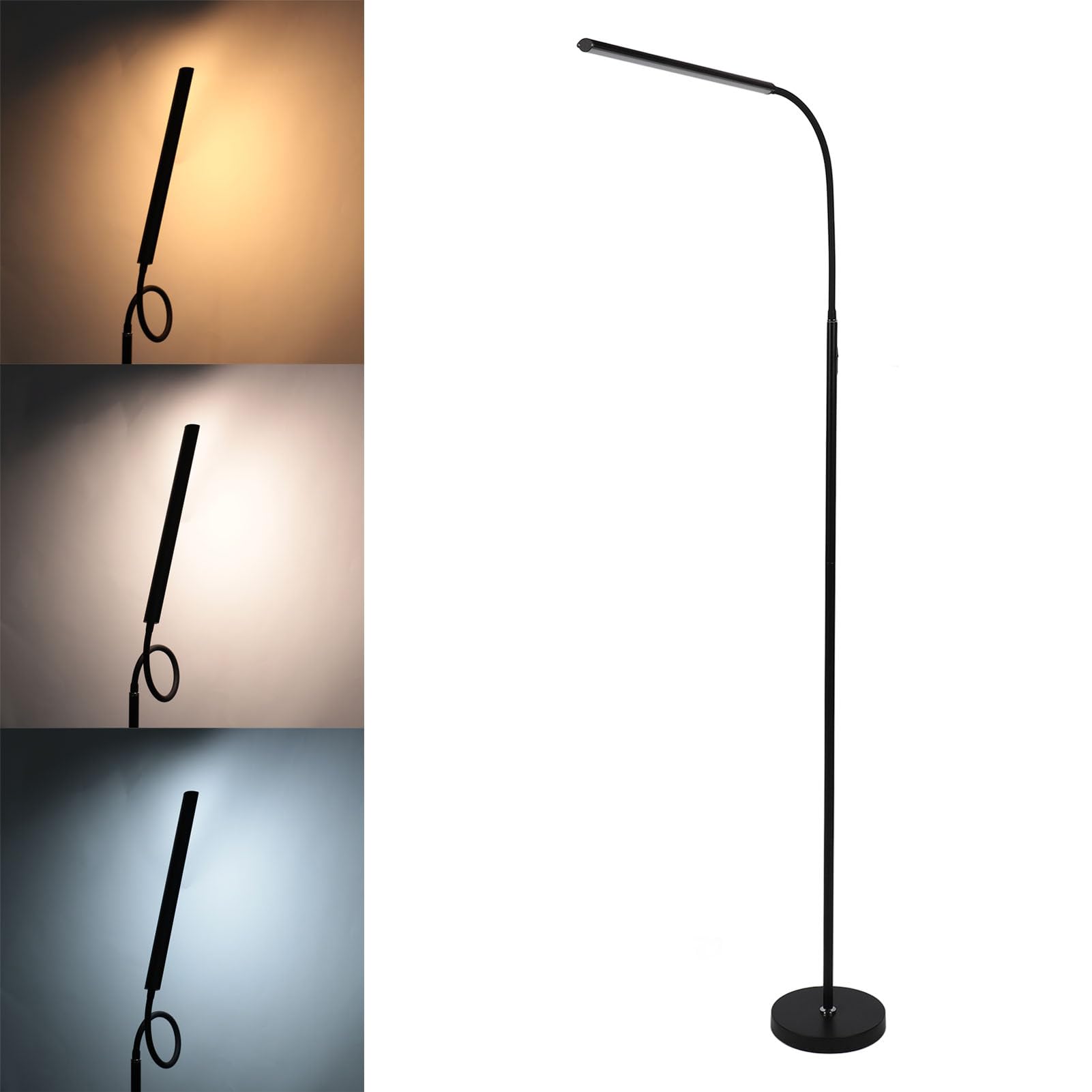 Stojąca na Gęsiej Szyi Energooszczędna, 10-stopniowa, Przyciemniana Lampka do Czytania do Minimalistycznego Stylu Biurowego
