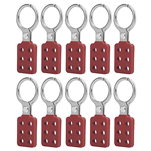 XHTLLO 10 Pack Lockout Hasp, 38mm 1.5in, 6 Hole Aluminium Safety Hasp for Industrial, Chemical, and Flammable Environments