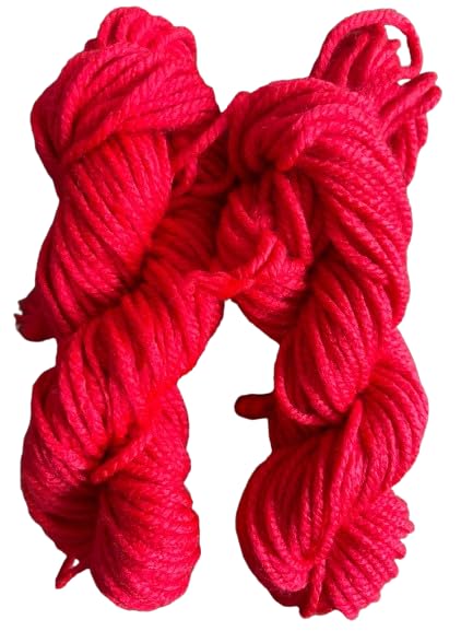 DUVANSHI Oswal Knitting Yarn WoolL. Woolen Crochet Yarn Thread. Wool Yarn for Knitting. Woolen Thread. Elora (OSWAL Woollen Mill) (Bright GAZRI)