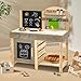 Mud Kitchen for Kids, Outdoor Play Pretend Kitchen with Faucet Chalkboard Stoves Removable Sink Cooking Accessories, Wooden Kids Kitchen Playset Backyard Garden Toys