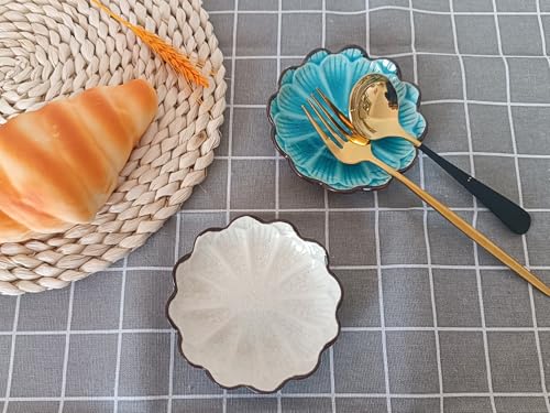 Image of Ceramic Spoon Rest for Stove Top, Flower Cute Spoon Rest for Kitchen Counter, Cooking Spoon Holder for Kitchen Counter, Utensil Rest Spatula Rest Ladle Holder Tong Rest, 1 PC (Crack Deco, Cream White)