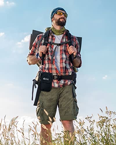 WATERFLY Bauchtasche Gürteltasche Hüfttaschen Handytasche: Kompakt Klein Multifunktional Gürtel Tasche mit Karabiner für Damen Herren EDC Camping Wandern Klettern Reisen Jagd Angeln