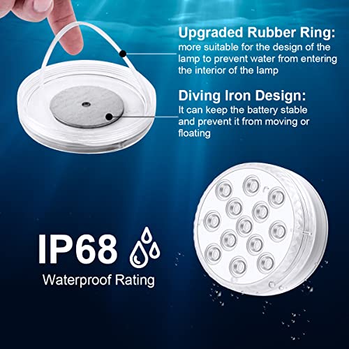Innedu Luce LED Sommergibile, 16 Colori Luci a Sommergibili Impermeabile, 13 Perline LED, Telecomando RF, Luci per Laghetto per Giardino, Piscina, SPA, Acquario, Decorazioni per la casa(1Pcs) - Image 6