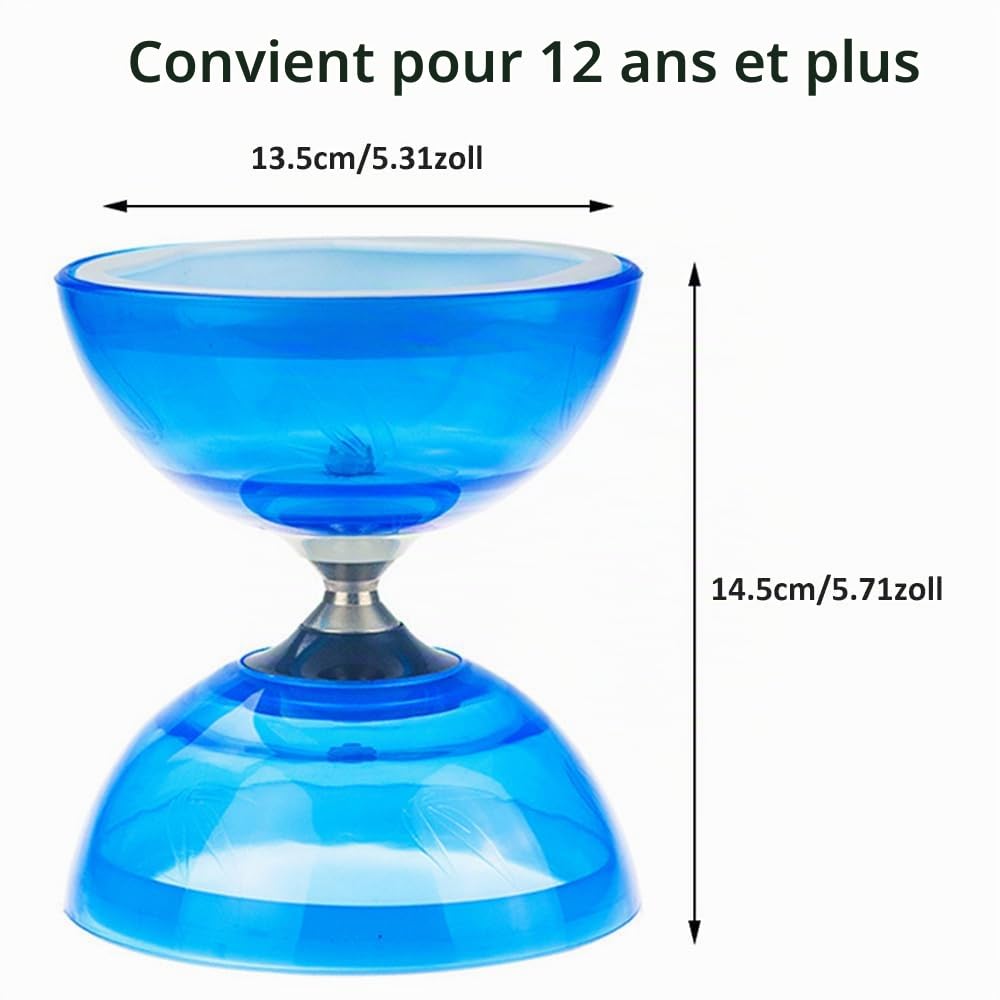 Set De Jonglage Diabolo à Triple Roulement – Diabolos En Caoutchouc Souple Pour Débutants Et Pros, Avec Bâton, Corde De 10 M Et Sac De Transport