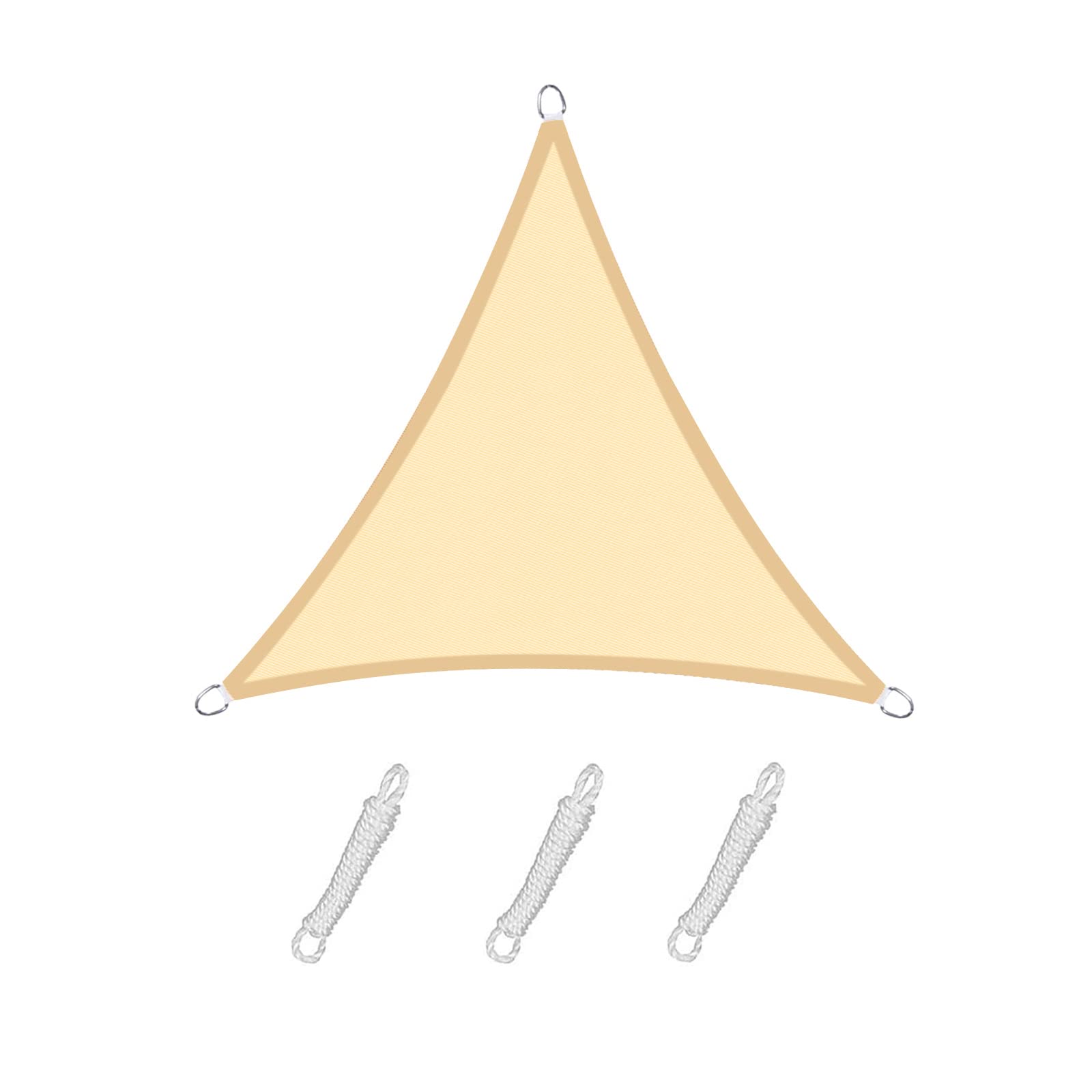 Sunnylaxx 5x5x7m Sabbia Tenda a Vela Triangolare Vela Ombreggiante, Impermeabile Vele Parasole Protezione UV 95% per Esterno, Giardino e Terrazza, Piscina