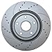 Bison Performance Drilled Slotted Coated Vented 296mm Disc Rotors and Akebono ProACT Ceramic Pad Set with Hardware Front Brake Kit For Lexus ES300h ES350 Base Toyota Avalon Camry XL Limited SE LE