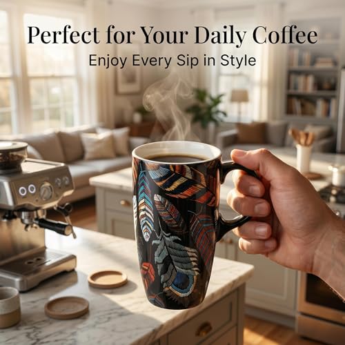 Taza de cerámica de viaje con tapa 17oz Topadorn miniatura 4