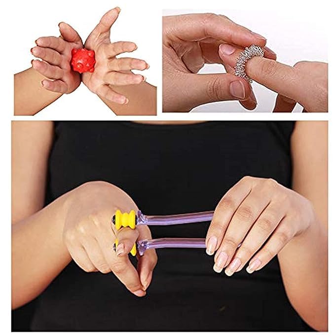 Image of acupressure Finger Care Massager Rings Power Balls-Power Thumbs-Reflexology Chart For Hand /Feet