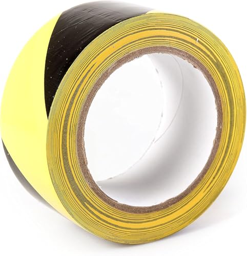 isupli 1 ruban adhésif jaune et noir de 48 mm x 33 m, ruban adhésif robuste pour emballage, boîte en carton, déménagement, expédition, haute visibilité
