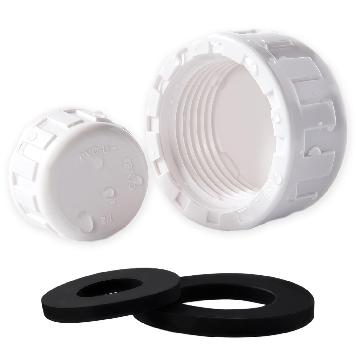 Terilamy White 32Mm Blanking Cap With Washer, 2 Pcs Appliance Sink Trap & Waste Trap, Waste Pipe Cap With Rubber Sealing Rings, Sink Blanking Cap Seals For Washing Machine, Plumbing Fittings Dishwasher(1.25 Inch)
