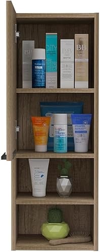 Vista 16 de Tuhome Mila - Botiquín con dos estantes internos, dos estantes externos, puerta individual, color blanco