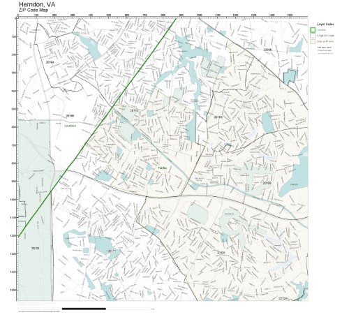 ZIP Code Wall Map of Herndon, VA ZIP Code Map Laminated: Amazon.com ...