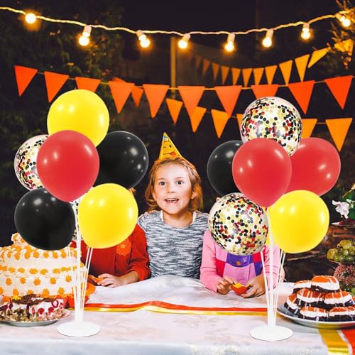 Image of ZJDHPTY Mouse Birthday Decorations,4Set Red Yellow Black Balloon Stand Kit | Movie Night Circus Race Car Fire Truck Motorcycle Carnival Party Decor,Corporate Events Party Supplies