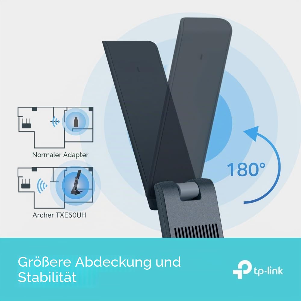 TP-Link Archer TXE50UH Wi-Fi 6E WLAN Stick für PC, AXE3000 Tri-Band WLAN Adapter, USB 3.0, MU-MIMO, WPA3, einfache Installation, unterstützt nur Windows 11/10