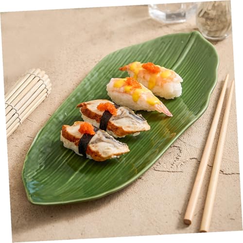 Plato de cerámica rectangular para servir sushi miniatura 3