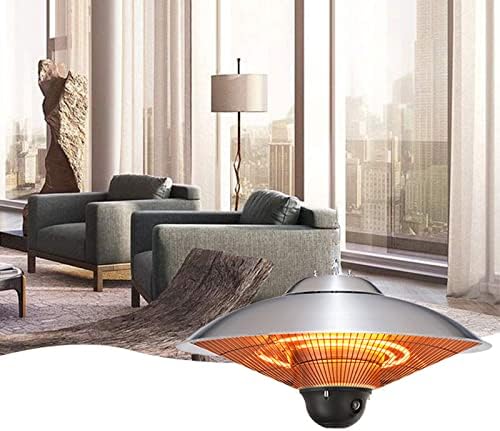 Exception Hanging Electric Space Heater, Portable Patio Heater, 3 Seconds Quick Heat, for Outdoor/Indoor, with Remote Control,220v