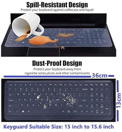 Image of Anjo 6 in 1 Combo of Laptop Screen Protector, Keyguard, Lid and Trackpad Area Lamination (Transparent), Cleaning Gel and Mouse Pad for All 15.6 inches with 16:9 Display Aspect Ratio Laptops.