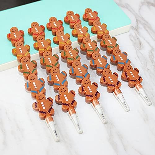 Miniatura 3 de 10 lápices apilables de hombre de jengibre, lindos lápices apilables Kawaii para escribir, dibujar, regalos de fiesta para niños, regalo de Navidad