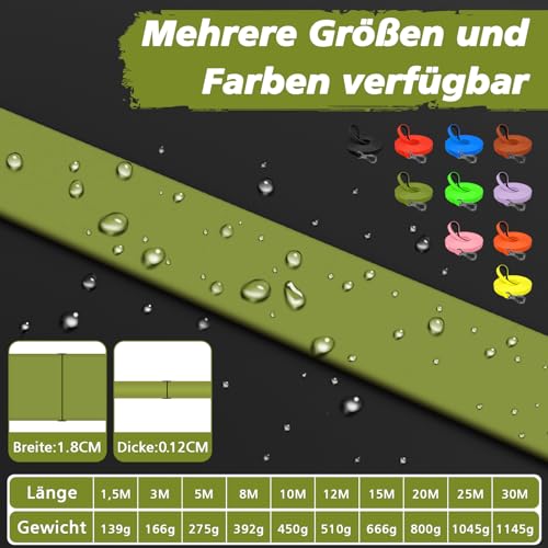 X XBEN Wasserfest Schleppleine für Hunde,3M 5M 10M 15M 20M 30M Gummierte Schleppleine mit Abschließbarer Karabine,Hundeleine Laufleine für Kleine Mittlere Große Hunde,Robuste Trainingsleine