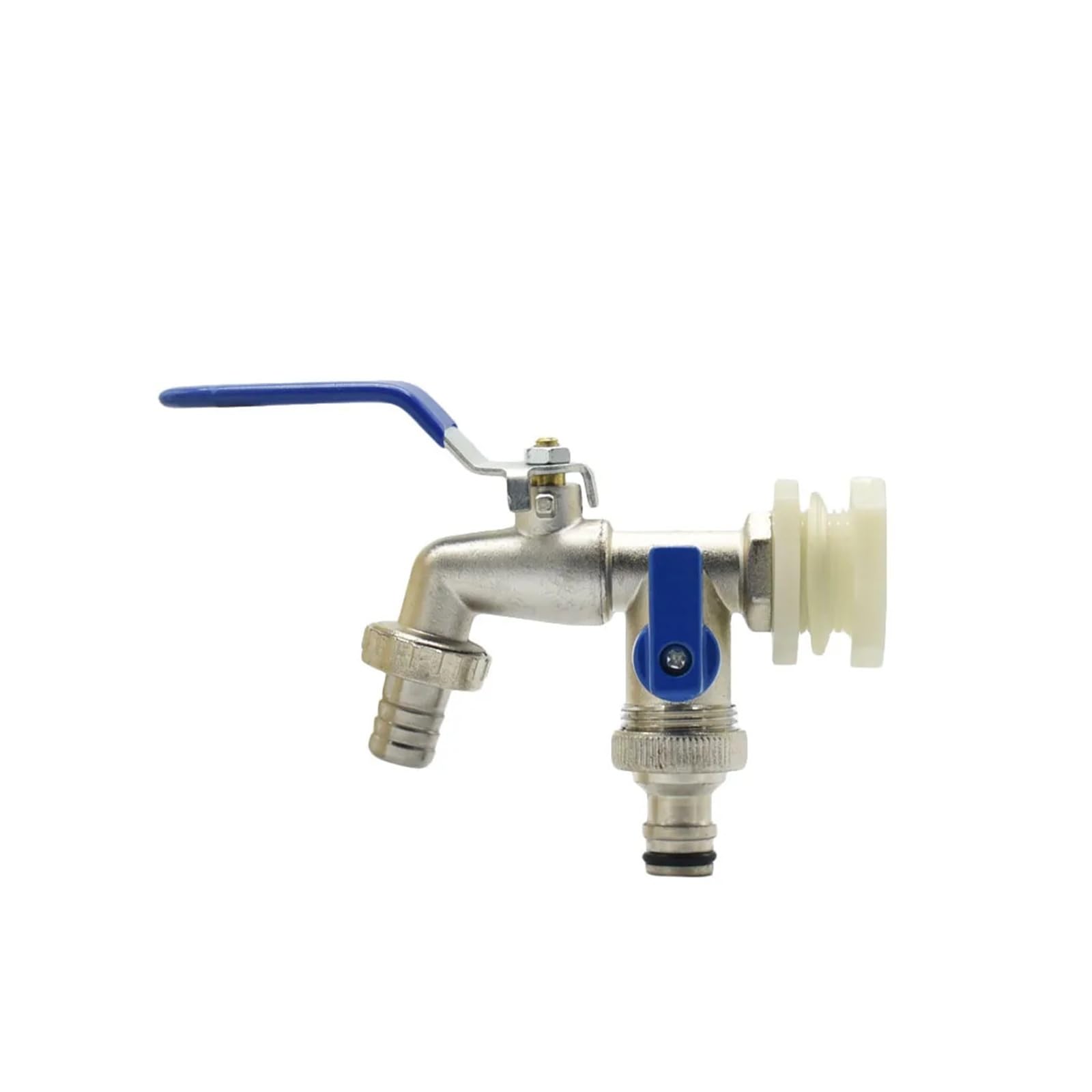 Złącze zbiornika na wodę IBC 1/5.1 cm gwint 2-drożny wąż ogrodowy kran adapter z zaworem kulowym Trwałe akcesoria do nawadniania dla wydajnych rozwiązań nawadniających