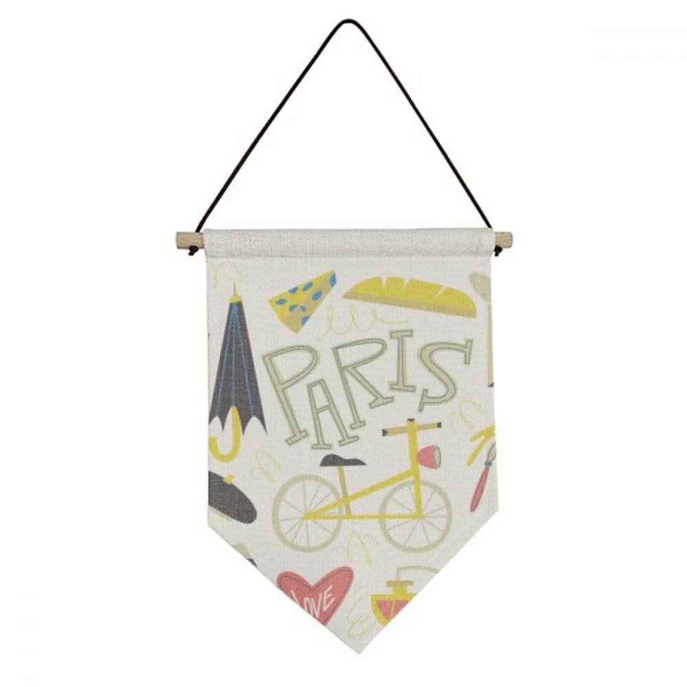 Drapeau Paris toile pour salon bannière murale vintage
