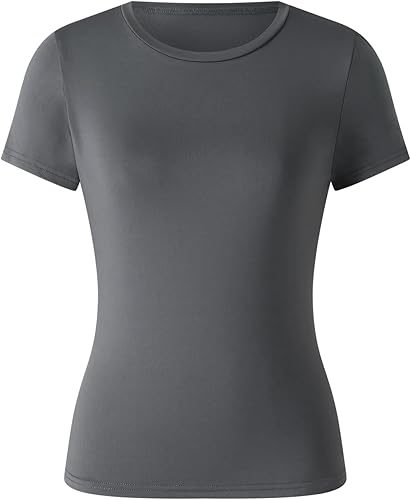 Miniatura 4 de Camiseta básica de manga corta para mujer, camiseta básica Y2k para bebé, camiseta ajustada de verano con cuello redondo