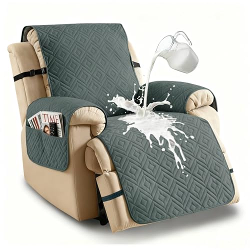 Waterproof Recliner Cover with Pockets Non-Slip Washable
