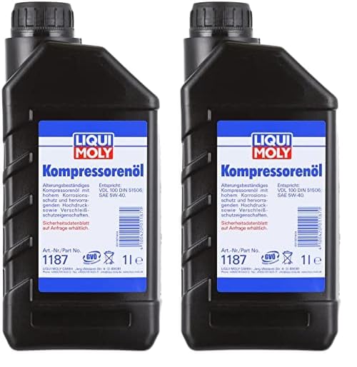 LIQUI MOLY Kompressorenöl | 1 L | Kompressorenöl | Art.-Nr.: 1187, farblos (Packung mit 2)