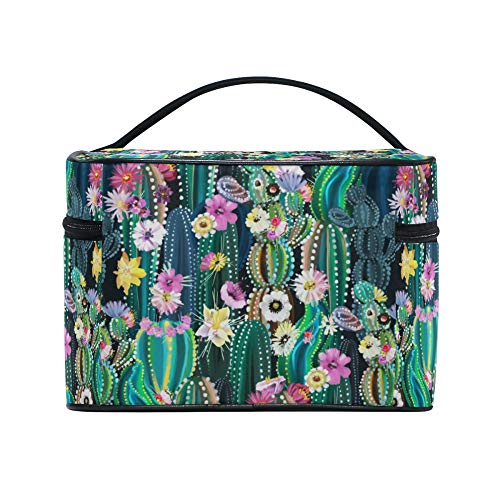 Makeup Bag, Watercolor Cactus Travel Makeup Organizer Bag Cosmetic Cases Toiletry Bags for Girl Women Ladies4