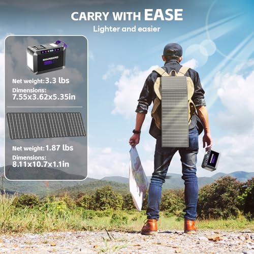 MARBERO 172Wh Solar Generator with Solar Panel Included Portable Power Station 200W with Foldable Solar Panel 40W Set for Camping Outdoor Hiking Fishing Emergency - Image 5