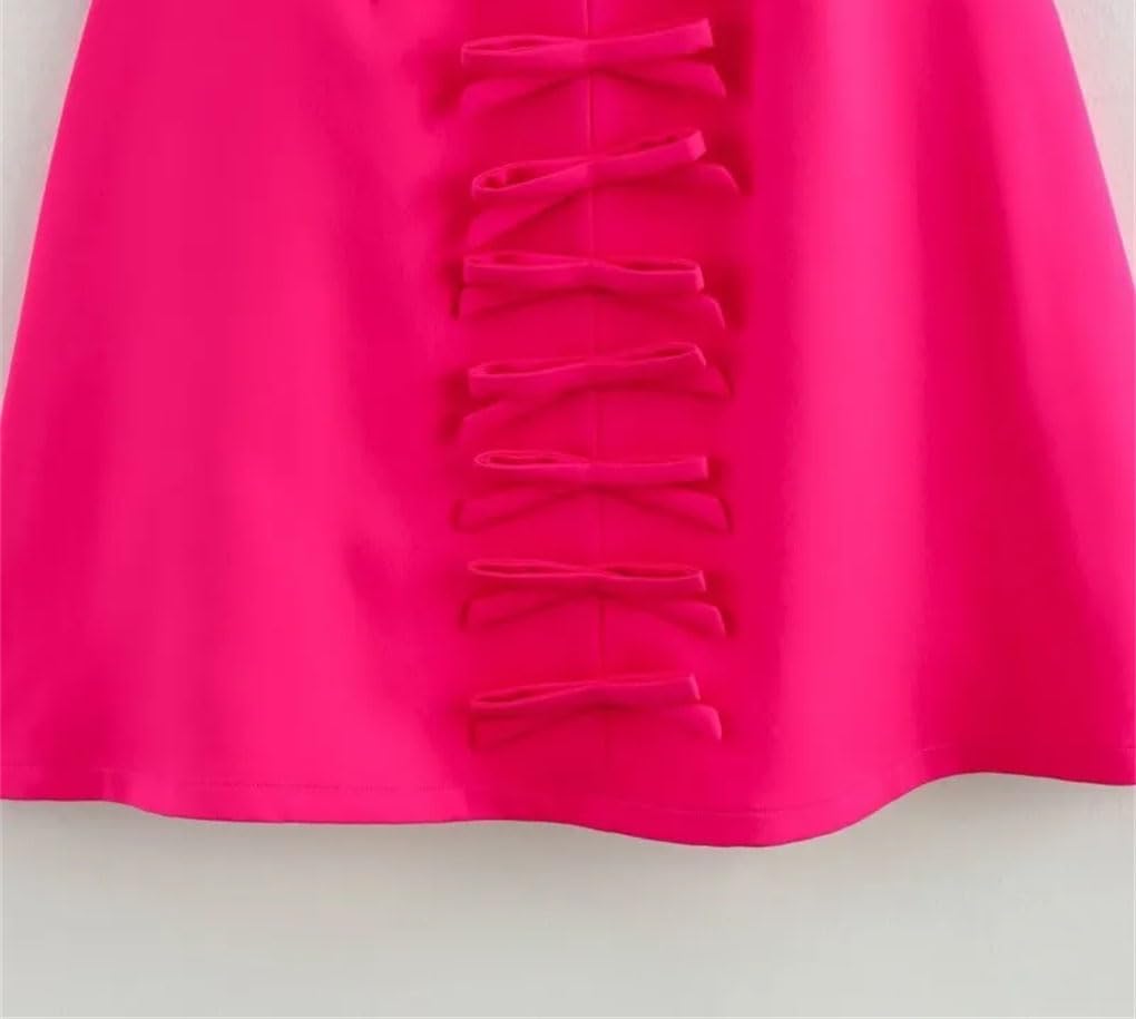 Vestido midi para mujer, con lazo profundo, cuello en V, hueco, sin mangas, cintura alta, acampanado, vestidos de fiesta