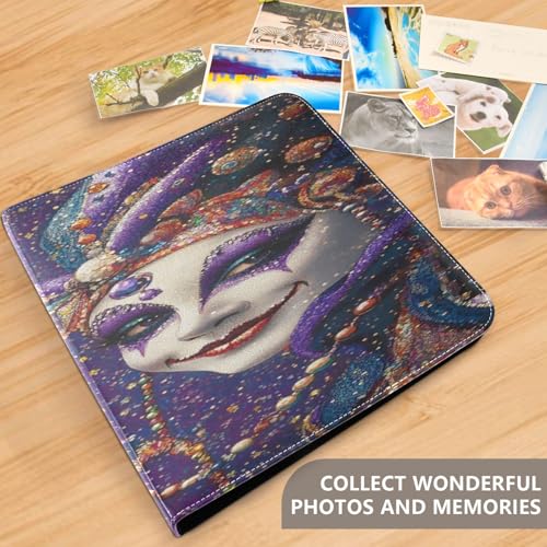 Álbum de Fotos Scrapbook Adhesivo DIY Tema Carnaval Mardi Gras con Máscara y Encuadernación de 3 Anillos 40 Páginas 8x10 miniatura 5