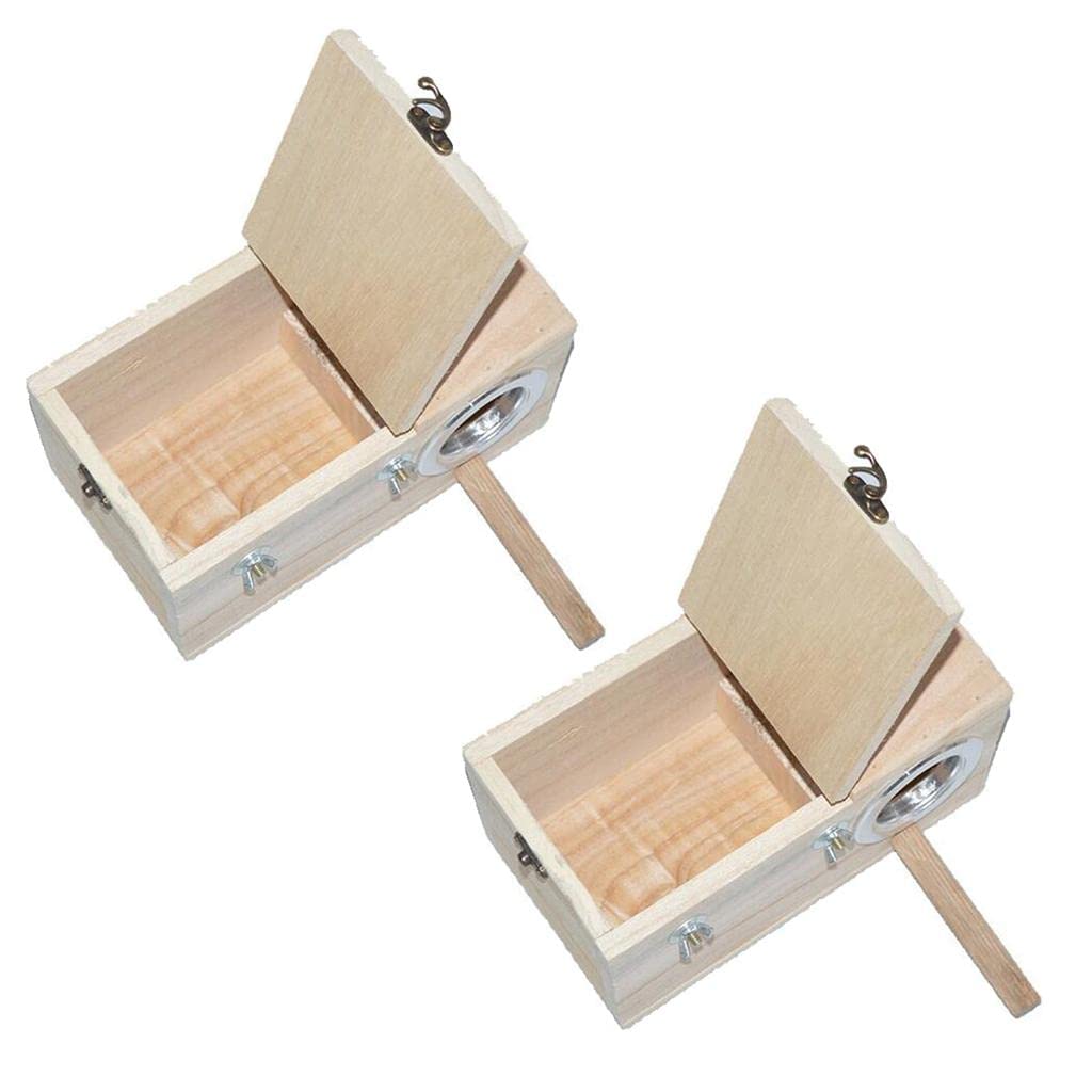 2Pc Wooden Wild Bird Nest Box Nesting Feeding Feeder Station House & Stick M | Home & Garden | Yard, Garden & Outdoor Living | Bird & Wildlife Accessories | Birdhouses