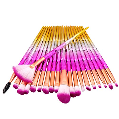 Lot de 20 pinceaux de maquillage diamant pour fond de teint et fard 09