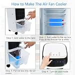 DORTALA Evaporative Air Plus cool. 3-in-1 Refroidisseur portable avec télécommande, 7.5H minuterie, 7L Réservoir d ' eau, 3 Modes éoliens & Vitesses, Roues, Ventilateur de refroidissement pour chambre