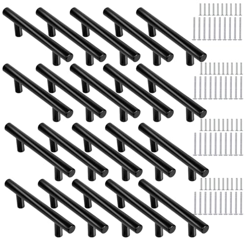 El Mejor Listado de Manillas y tiradores más recomendados. 47 20 Pcs Jaladeras para Cajones de Acero Inoxidable, 150mm/6' Tiradores de Gabinete, Tiradores Modernos para Cocina y Muebles, para Gabinetes para Armario Sala de Estar etc (Negro)